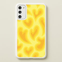 Trippy Summer Hearts Yellow Pattern  - Summer Phone Case for Galaxy S20FE