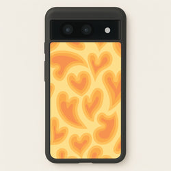 Trippy Summer Hearts Orange Pattern  - Summer Phone Case for Google Pixel 8a