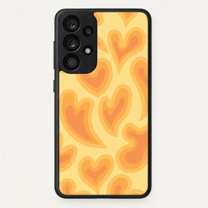 Trippy Summer Hearts Orange Pattern  - Summer Phone Case for Galaxy A33