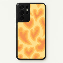 Trippy Summer Hearts Orange Pattern  - Summer Phone Case for Galaxy S21 Ultra