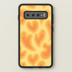 Trippy Summer Hearts Orange Pattern  - Summer Phone Case for Galaxy S10 Plus