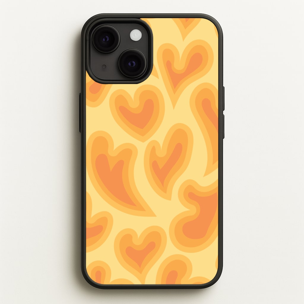 Trippy Summer Hearts Orange Pattern  - Summer Phone Case for iPhone 13 Mini