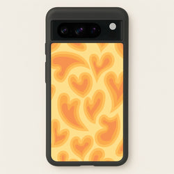 Trippy Summer Hearts Orange Pattern  - Summer Phone Case for Google Pixel 8 Pro