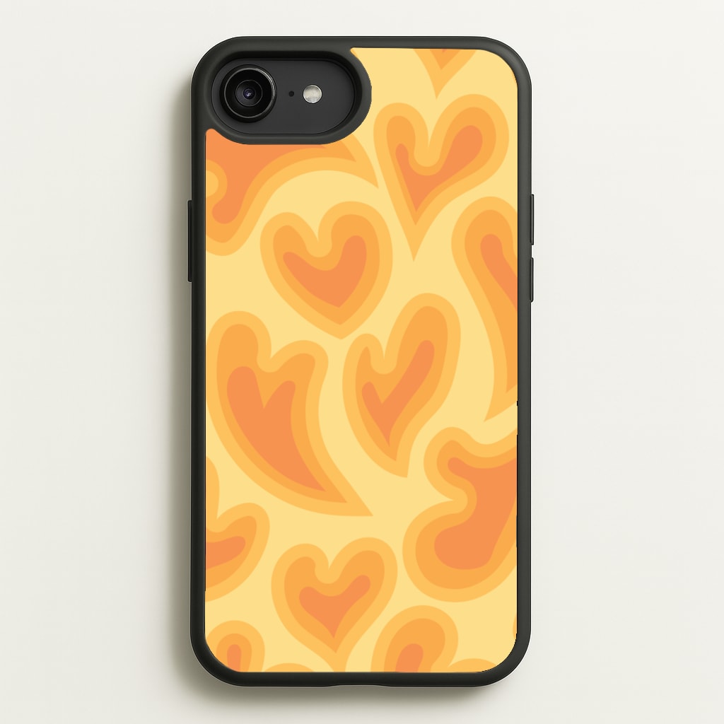 Trippy Summer Hearts Orange Pattern  - Summer Phone Case for iPhone 6 Plus / 7 Plus / 8 Plus