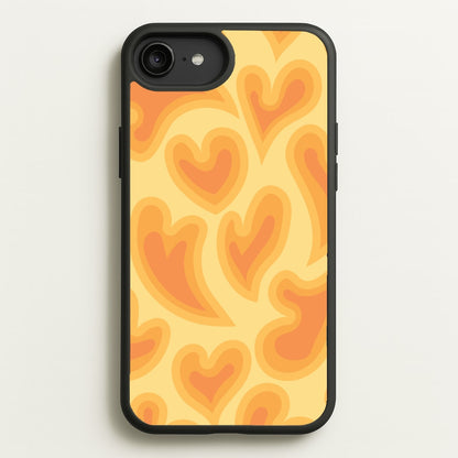 Trippy Summer Hearts Orange Pattern  - Summer Phone Case for iPhone 6 Plus / 7 Plus / 8 Plus
