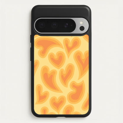 Trippy Summer Hearts Orange Pattern  - Summer Phone Case for Google Pixel 9 Pro XL