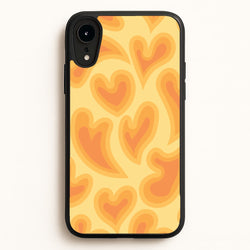 Trippy Summer Hearts Orange Pattern  - Summer Phone Case for iPhone XR