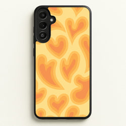 Trippy Summer Hearts Orange Pattern  - Summer Phone Case for Galaxy A36