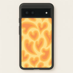 Trippy Summer Hearts Orange Pattern  - Summer Phone Case for Google Pixel 6a