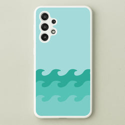 Cyan Beach Waves Pattern  - Summer Phone Case for Galaxy A13