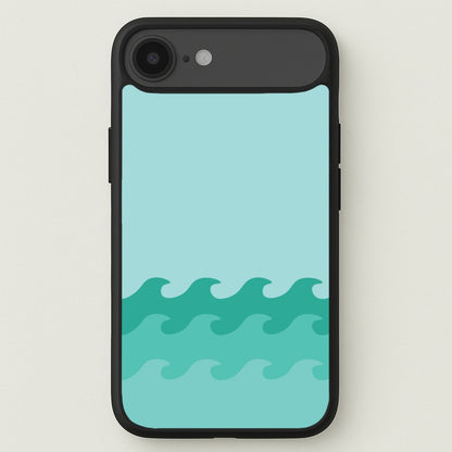 Cyan Beach Waves Pattern Phone Case for iPhone 17 Air