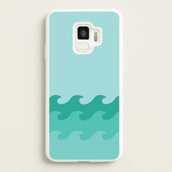 Cyan Beach Waves Pattern  - Summer Phone Case for Galaxy S9