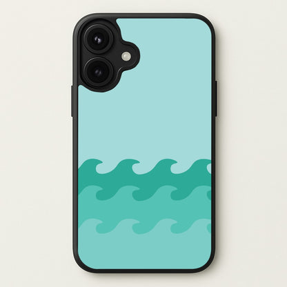 Cyan Beach Waves Pattern Phone Case for iPhone 17