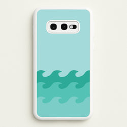 Cyan Beach Waves Pattern  - Summer Phone Case for Galaxy S10e