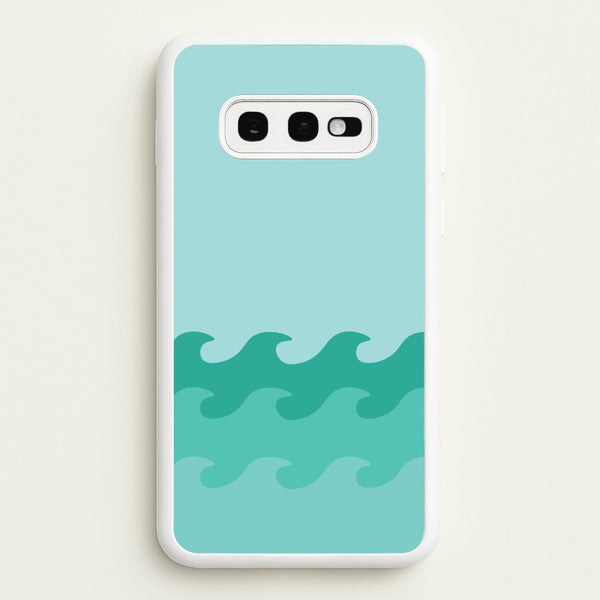 Cyan Beach Waves Pattern  - Summer Phone Case for Galaxy S10e