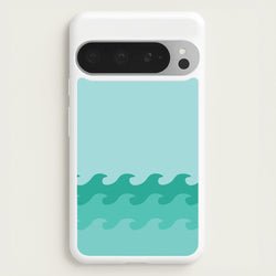 Cyan Beach Waves Pattern  - Summer Phone Case for Google Pixel 9 Pro XL