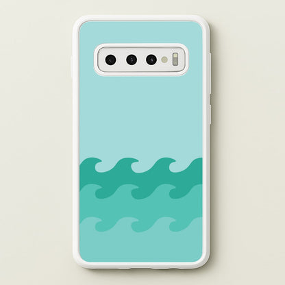 Cyan Beach Waves Pattern  - Summer Phone Case for Galaxy S10