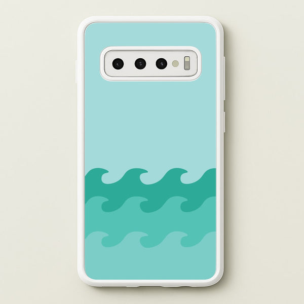 Cyan Beach Waves Pattern  - Summer Phone Case for Galaxy S10