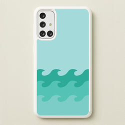 Cyan Beach Waves Pattern  - Summer Phone Case for Galaxy A71