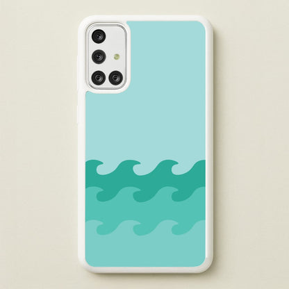 Cyan Beach Waves Pattern  - Summer Phone Case for Galaxy A71
