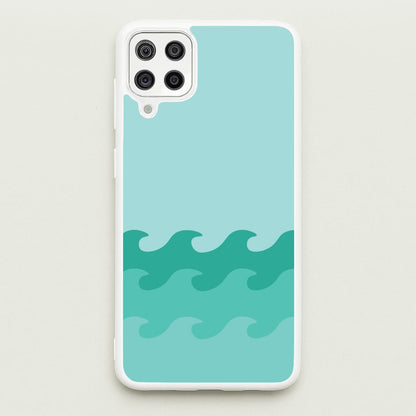 Cyan Beach Waves Pattern  - Summer Phone Case for Galaxy A12