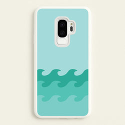 Cyan Beach Waves Pattern  - Summer Phone Case for Galaxy S9 Plus