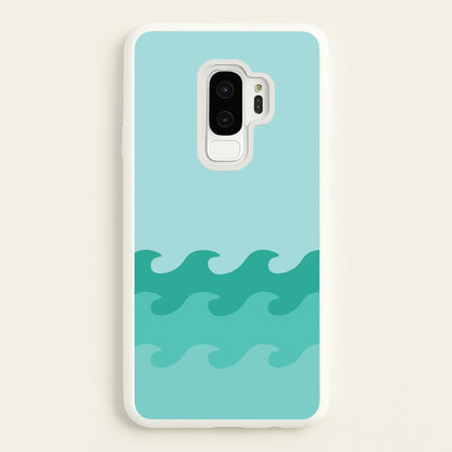 Cyan Beach Waves Pattern  - Summer Phone Case for Galaxy S9 Plus