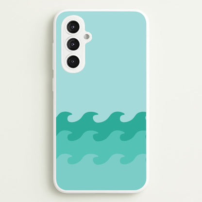 Cyan Beach Waves Pattern  - Summer Phone Case for Galaxy S23FE