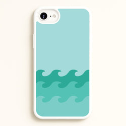 Cyan Beach Waves Pattern  - Summer Phone Case for iPhone 6 / 7 / 8 / SE