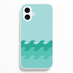 Cyan Beach Waves Pattern Phone Case