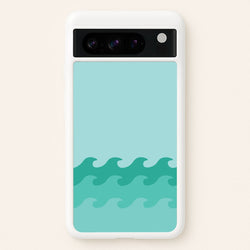 Cyan Beach Waves Pattern  - Summer Phone Case for Google Pixel 8 Pro