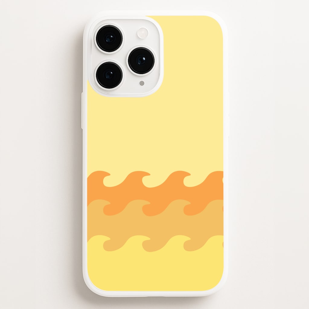 Orange Beach Waves Pattern Phone Case