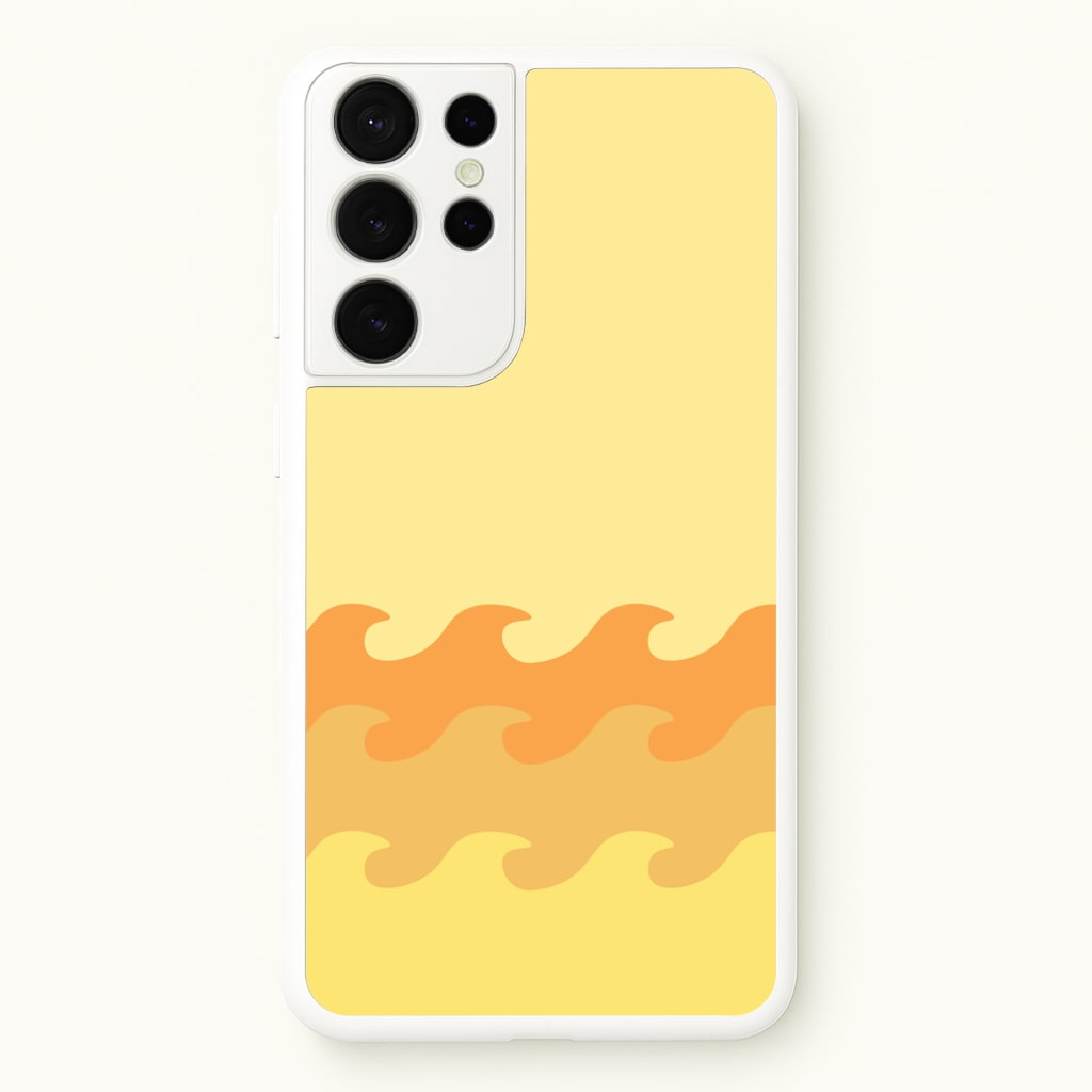 Orange Beach Waves Pattern  - Summer Phone Case for Galaxy S21 Ultra