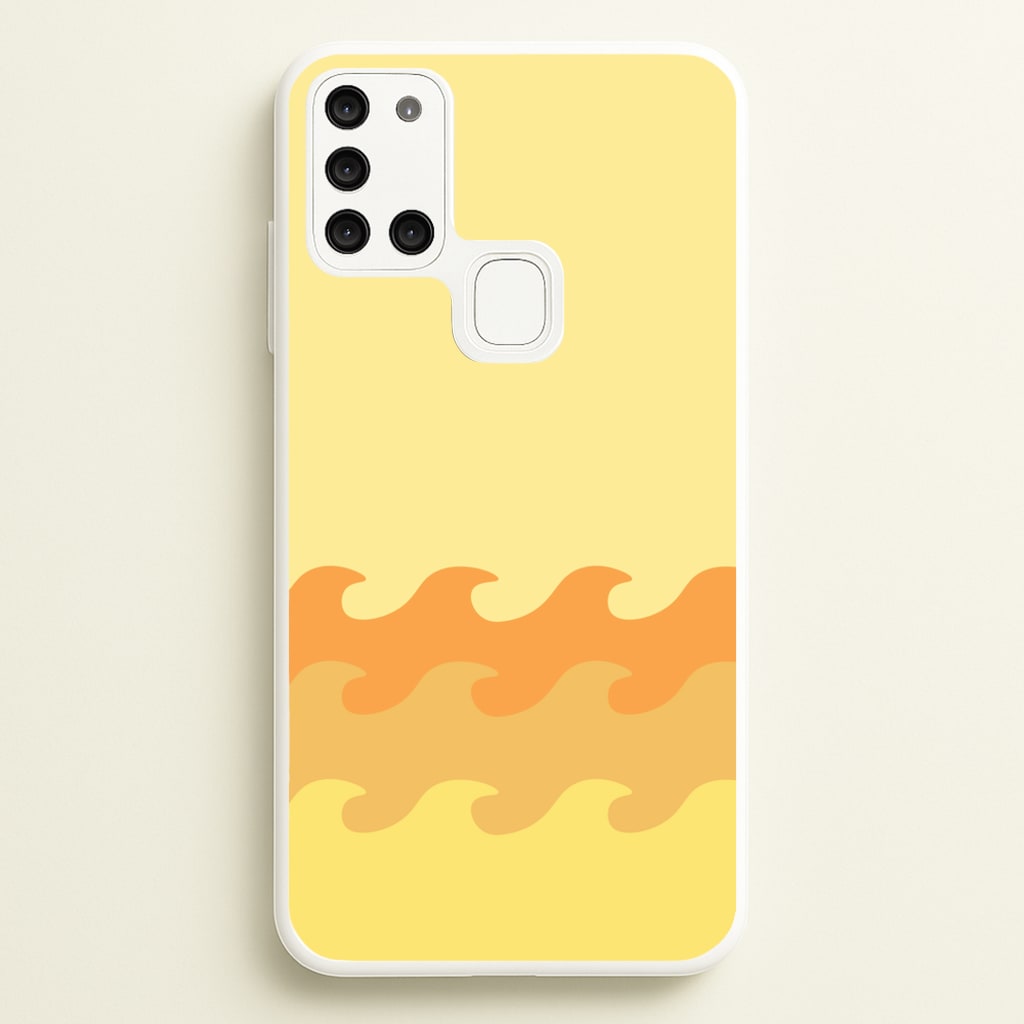 Orange Beach Waves Pattern  - Summer Phone Case for Galaxy A21s