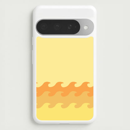 Orange Beach Waves Pattern Phone Case for Google Pixel 10 Pro XL