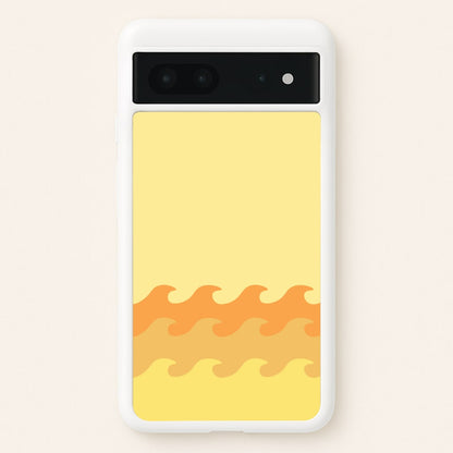 Orange Beach Waves Pattern  - Summer Phone Case for Google Pixel 7