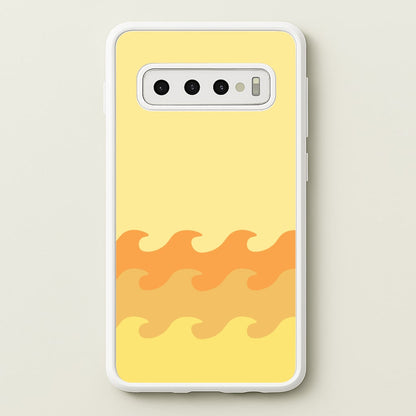 Orange Beach Waves Pattern  - Summer Phone Case for Galaxy S10 Plus