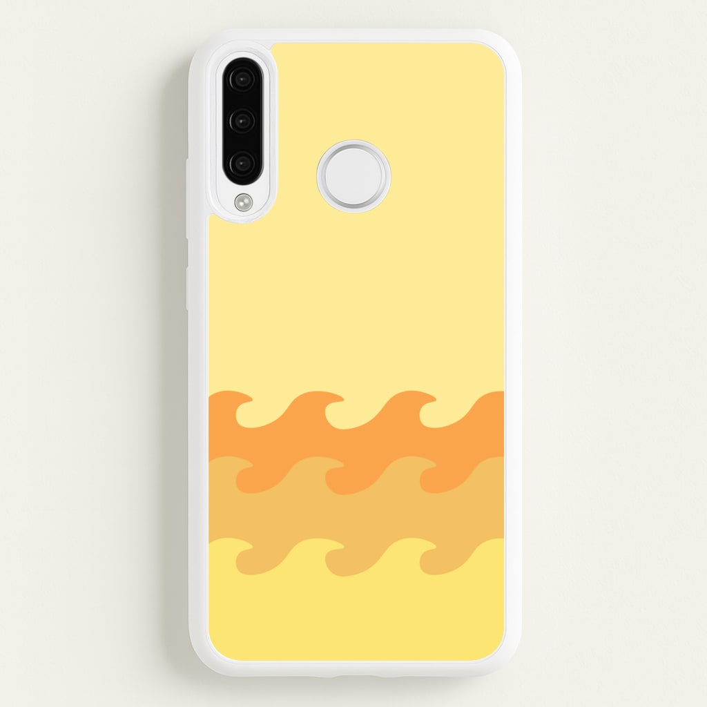 Orange Beach Waves Pattern  - Summer Phone Case for Huawei P30 Lite