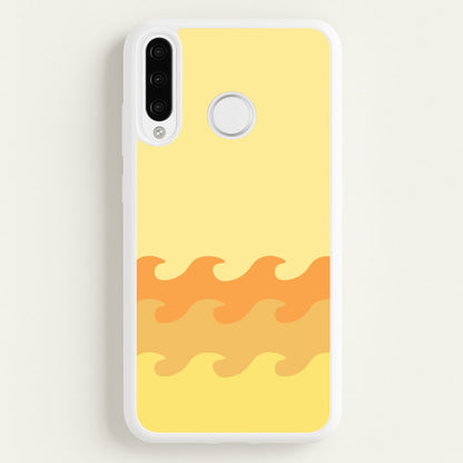 Orange Beach Waves Pattern  - Summer Phone Case for Huawei P30 Lite