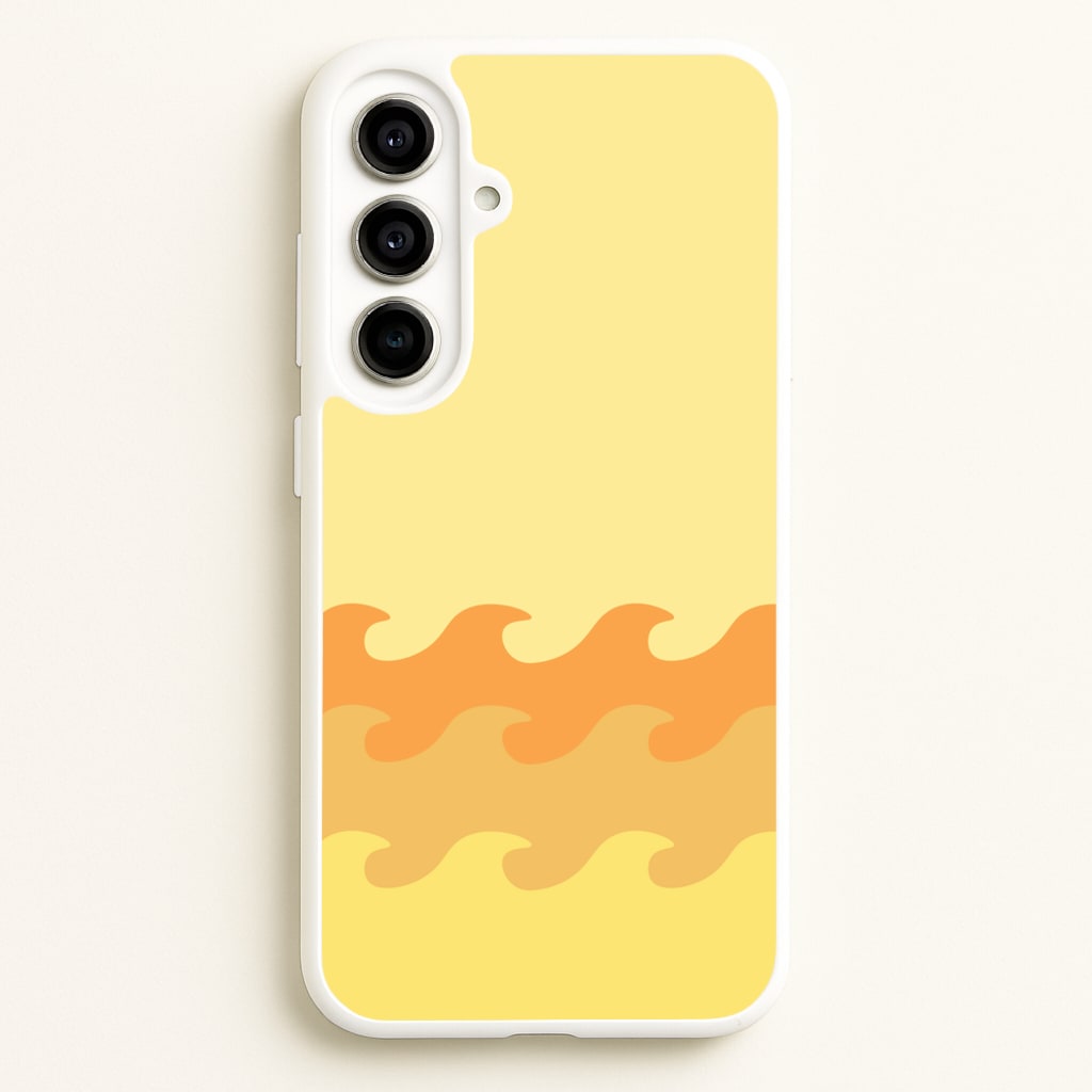 Orange Beach Waves Pattern  - Summer Phone Case for Galaxy A56