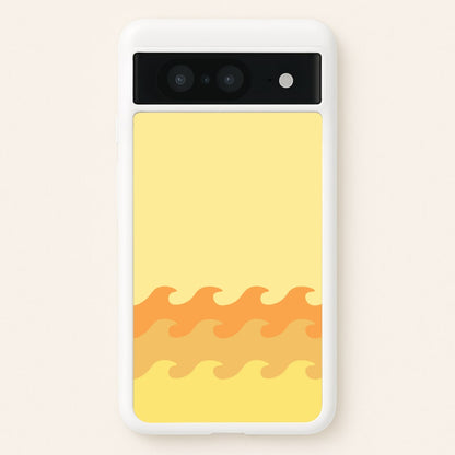 Orange Beach Waves Pattern  - Summer Phone Case for Google Pixel 8
