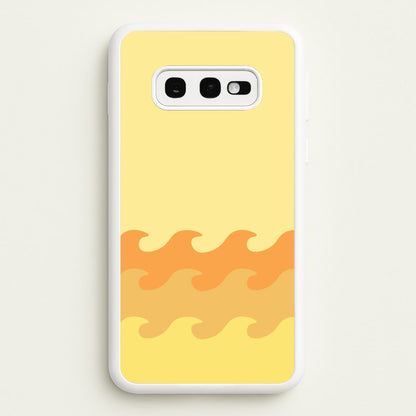 Orange Beach Waves Pattern  - Summer Phone Case for Galaxy S10e