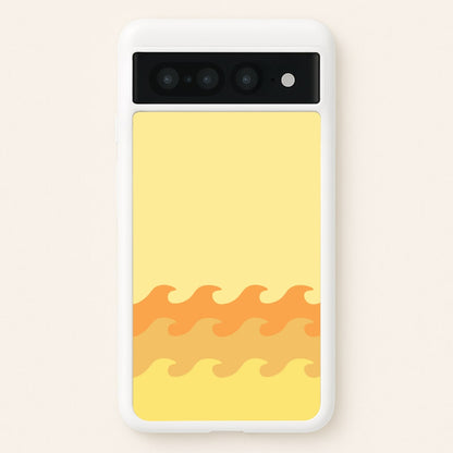 Orange Beach Waves Pattern  - Summer Phone Case for Google Pixel 7 Pro