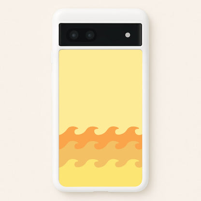 Orange Beach Waves Pattern  - Summer Phone Case for Google Pixel 6a