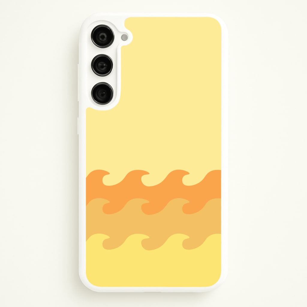 Orange Beach Waves Pattern  - Summer Phone Case for Galaxy S23 Plus