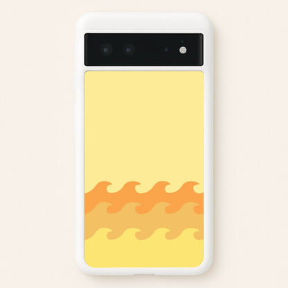 Orange Beach Waves Pattern  - Summer Phone Case for Google Pixel 6