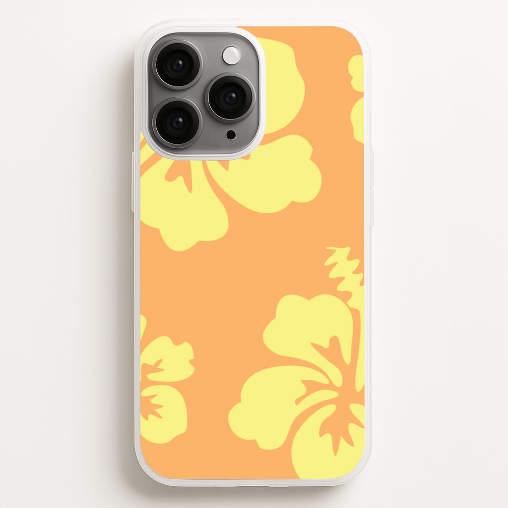 Orange And Yellow Hawaiian Flowers Pattern Phone Case
