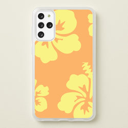 Orange And Yellow Hawaiian Flowers Pattern  - Summer Phone Case for Galaxy S20 Plus