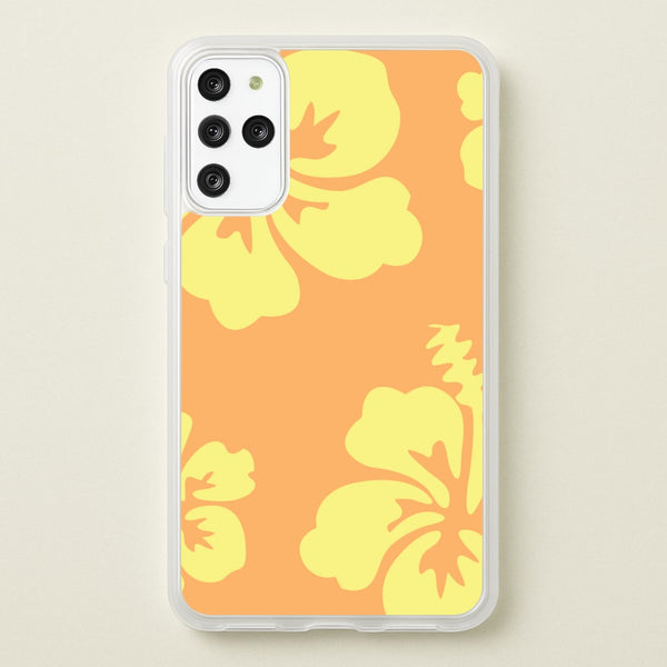 Orange And Yellow Hawaiian Flowers Pattern  - Summer Phone Case for Galaxy S20 Plus