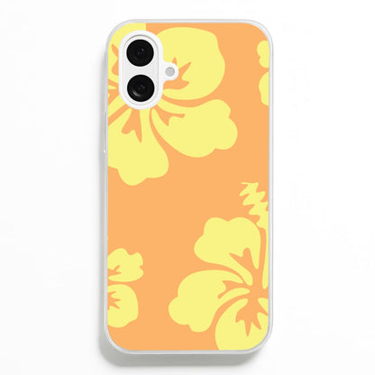 Orange And Yellow Hawaiian Flowers Pattern  - Summer Phone Case for iPhone 16 Plus